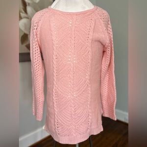 New Directions pink crochet sweater
